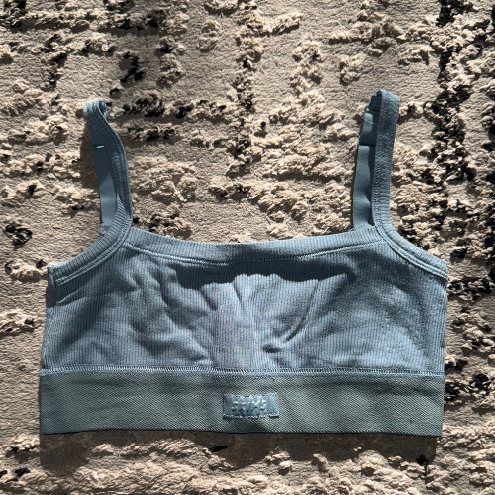 Skims Cotton Rib Scoop Bralette Xs